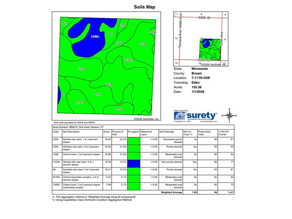 160 Acres Farmland Section 7 Brook Eden Twp MN 56266 7057061 image3