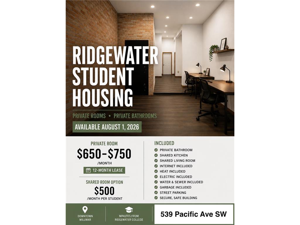 539 Pacific Avenue SW #student Willmar MN 56201 7105571 image1