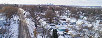 Aerial view of the Marshall Terrace neighborhood