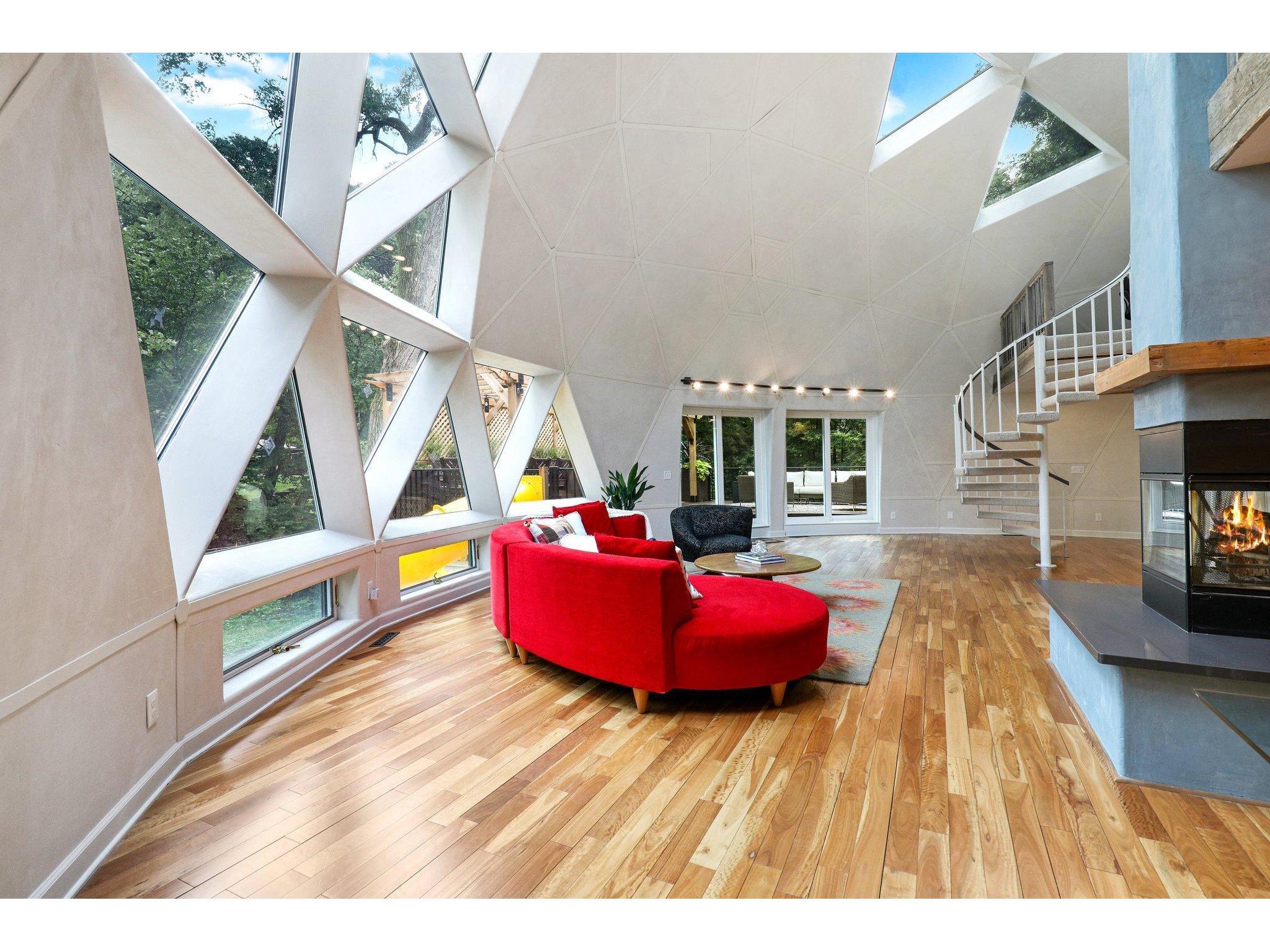 Contemporary living room of the Double Dome home