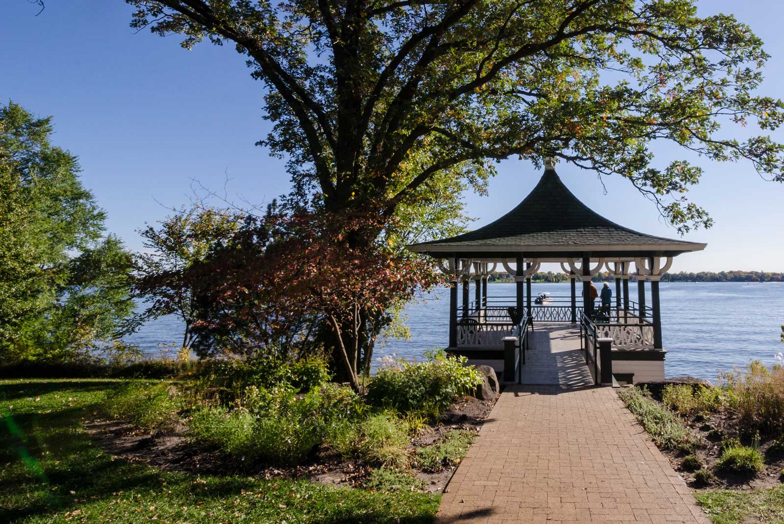 Gazebo overlooking a lake